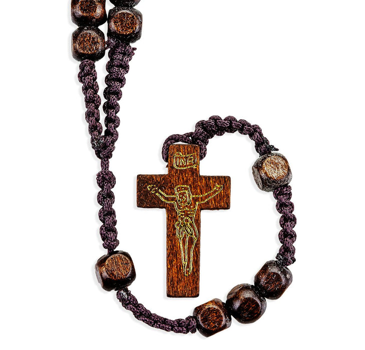 Rosary Light Brown Wood Cord Bead