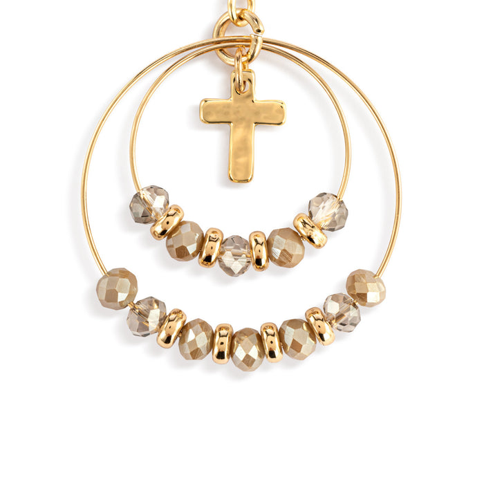 Prayer Earrings Gray Beads