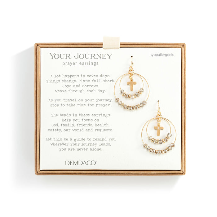 Prayer Earrings Gray Beads