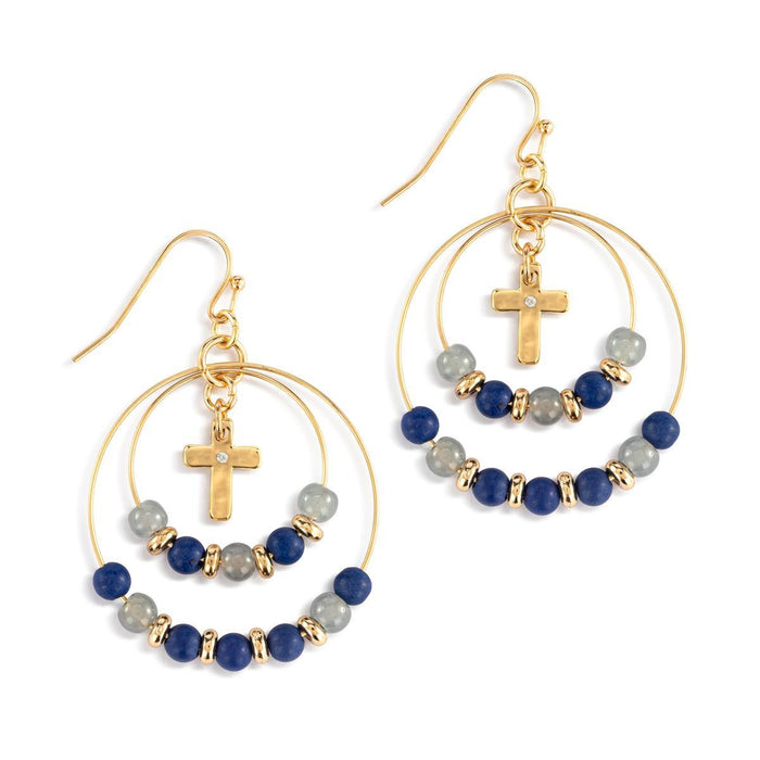 Prayer Earrings Indigo Beads