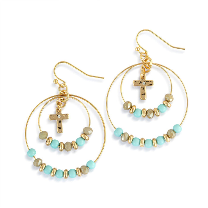 Prayer Earrings Turquoise Beads