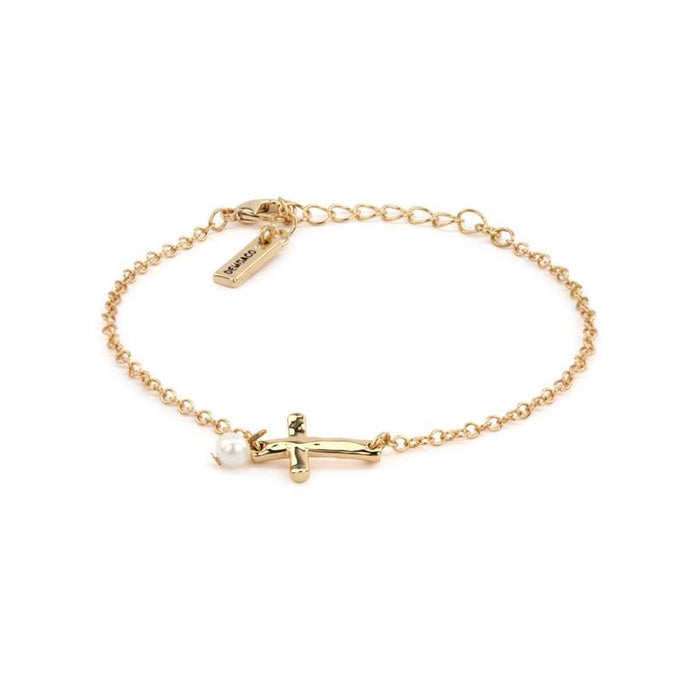 Bracelet with Dainty Cross Gold