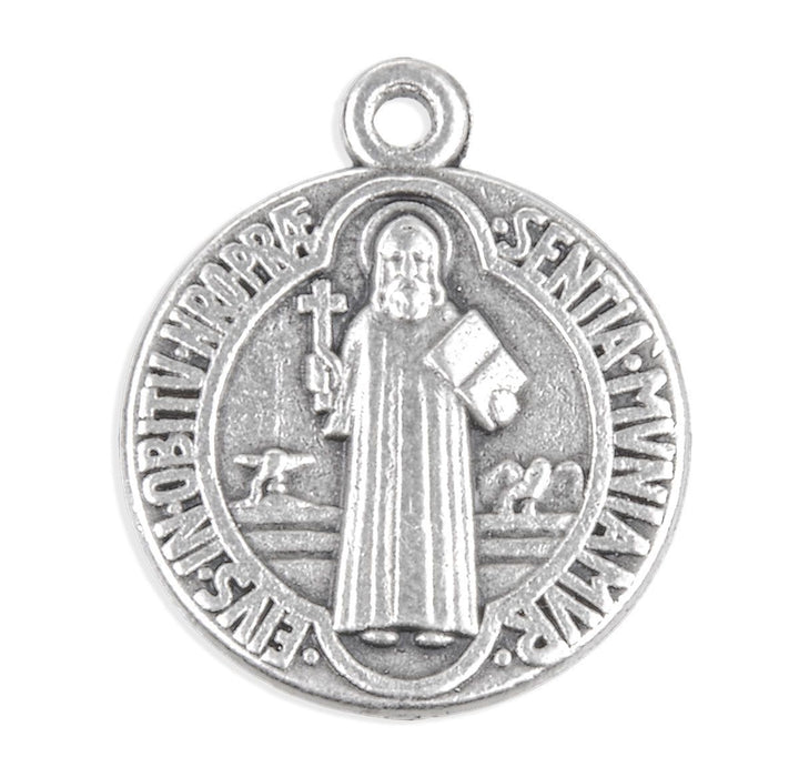 St. Benedict Jubilee 0.87" Medal in Antiqued Silver Finish