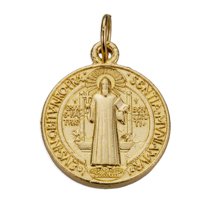 St Benedict 0.75" Gold Tone Jubilee Medal