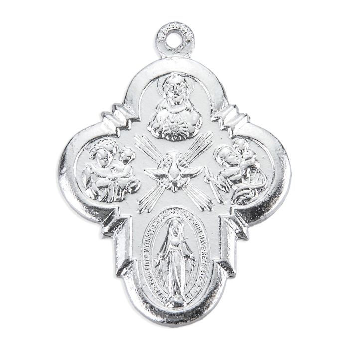1 1/4" Four Way Medal in Silver Finish