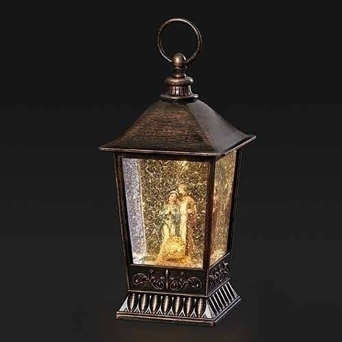 Lantern Nativity Scene 9.5" Lighted Snow Globe