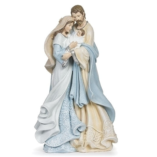 Holy Family Figure 10" High Light Blue Leaf Pattern