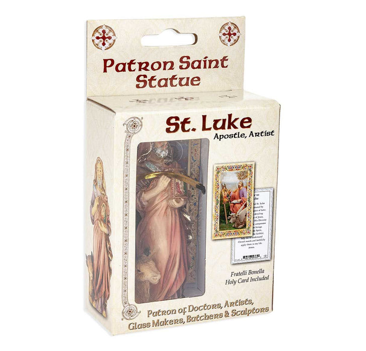 ST LUKE - 4" HAND PAINTED - PATRON SAINT STATUE