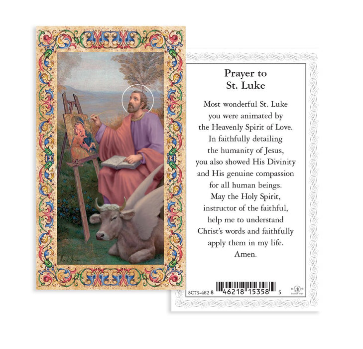 ST LUKE - 4" HAND PAINTED - PATRON SAINT STATUE