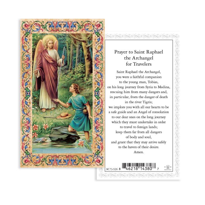 St Raphael 4" Hand Painted Patron & Protector