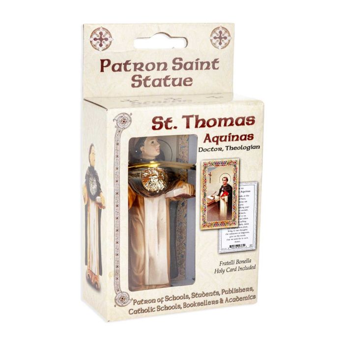 St Thomas Aquinas 4" Hand Painted Patron & Protector