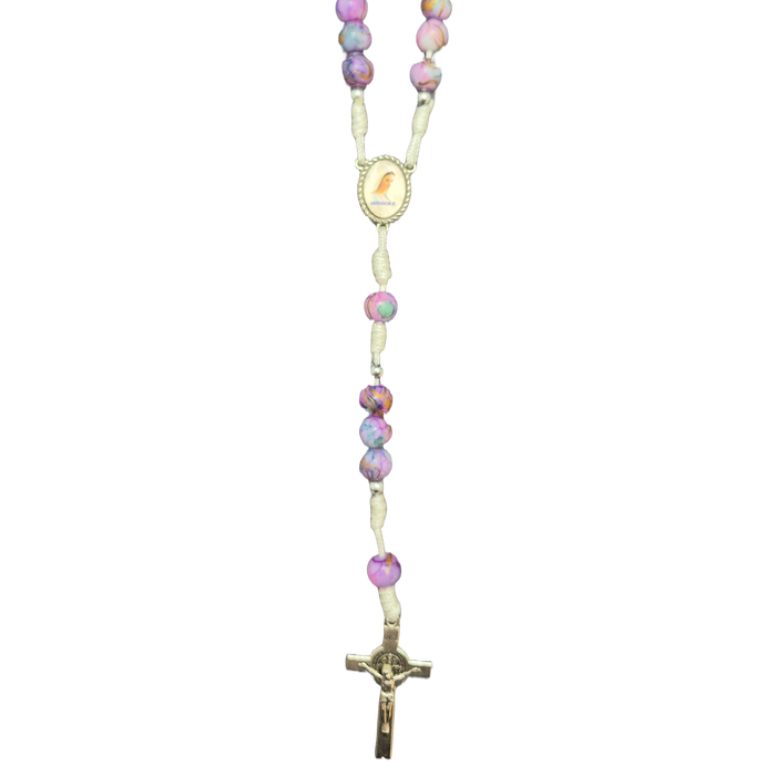 Rosary From Medjugorje Purple Marbleized Beads