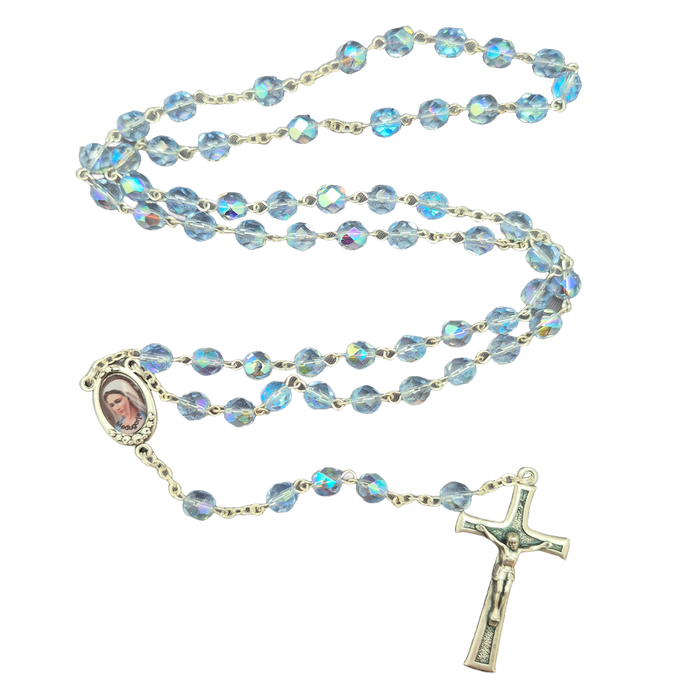 Rosary From Medjugorje Light Blue Beads