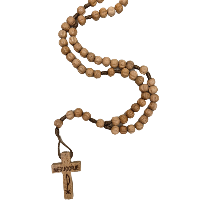 Rosary From Medjugorje Small Light Wood Beads