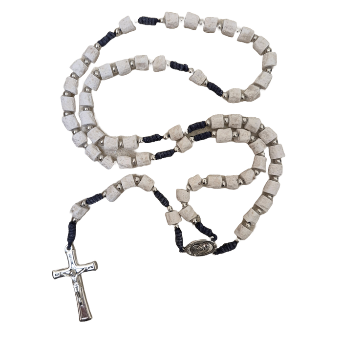 Rosary Medjugorje Stone Beads Navy Blue Cord