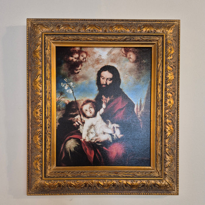 Saint Joseph and Child by Clemente De Torres Framed Canvas