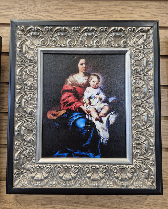 Our Lady of the Rosary by Bartolomeo Esteban Murillo Framed Canvas