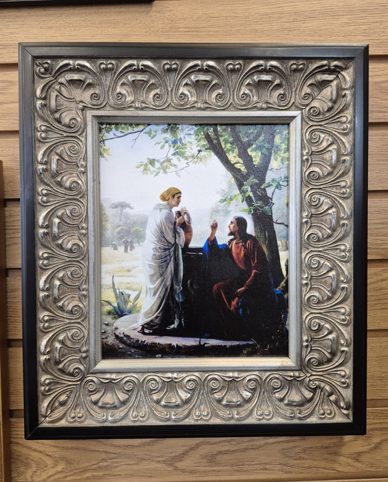 Christ and the Samaritan Woman by Carl Heinrich Bloch Framed Canvas