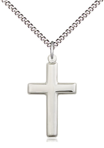 Cross Plain Sterling Silver on 18" Chain
