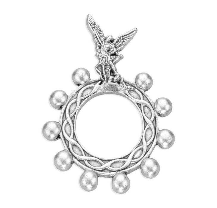 Rosary Ring St Michael Silver Oxidized