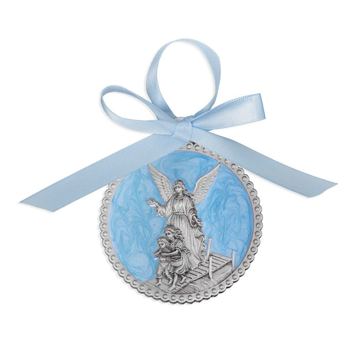 Crib Medal Pewter with Blue Epoxy