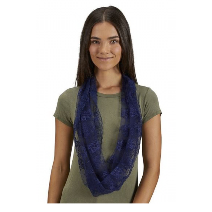 CHAPEL VEIL - NAVY LACE - INFINITY