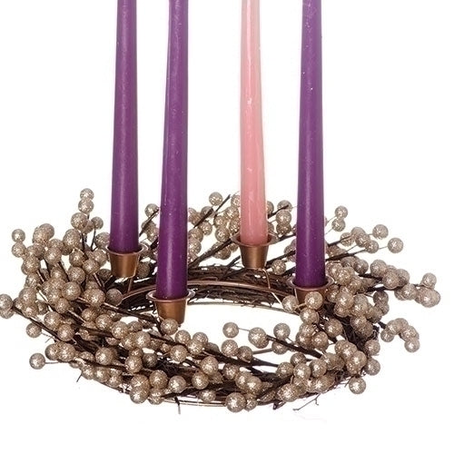 Advent Wreath 14" With Champaign Berries
