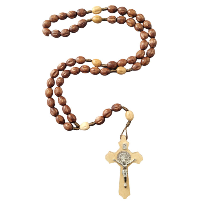 Rosary From Medjugorje Large Dark Wood Beads and Crucifix