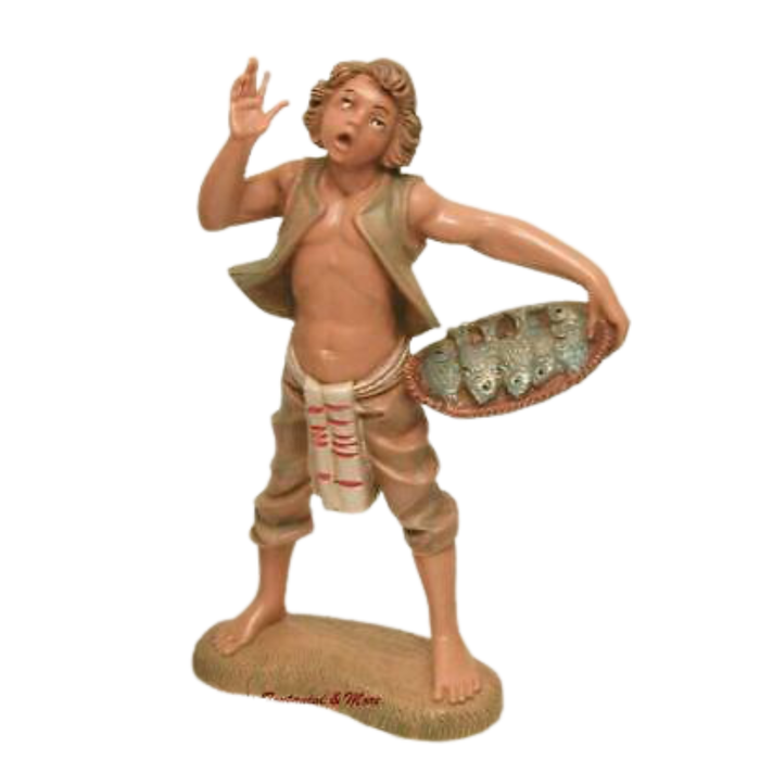 JESSE WITH FISH BASKET - 5" SCALE FONTANINI