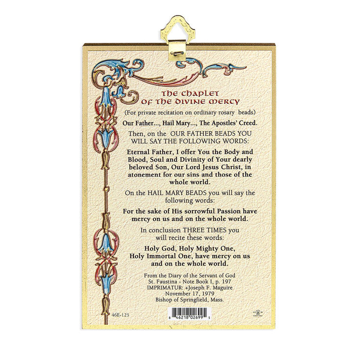 Divine Mercy 4" x 6"  Gold Foil Mosaic Plaque