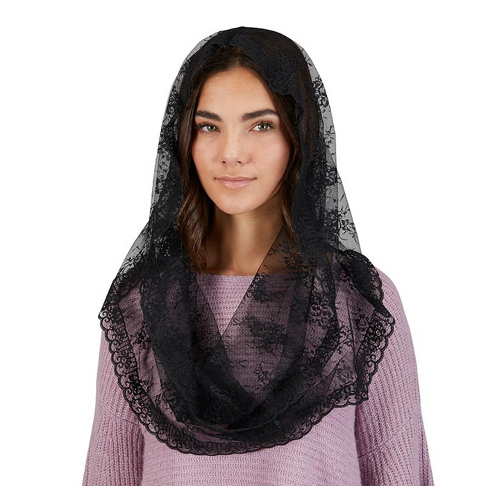CHAPEL VEIL - BLACK LACE - INFINITY