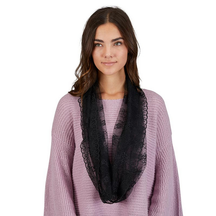 CHAPEL VEIL - BLACK LACE - INFINITY