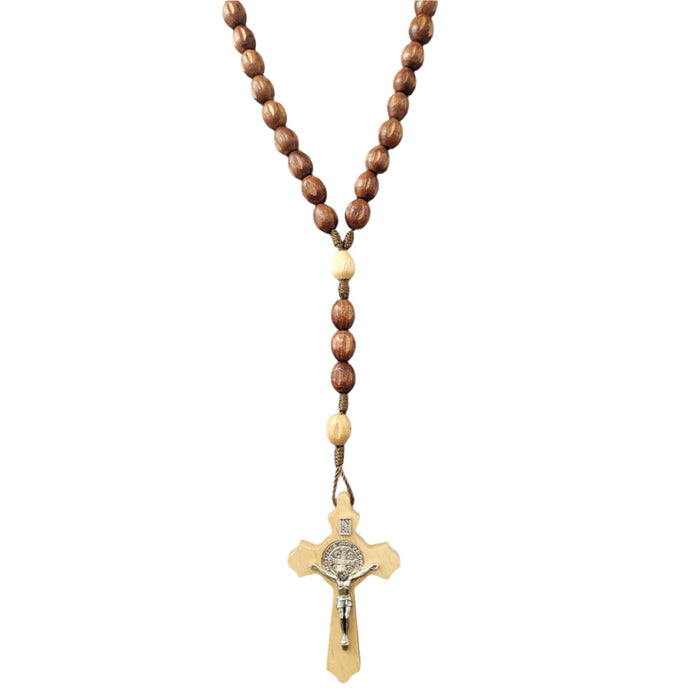 Rosary From Medjugorje Large Dark Wood Beads and Crucifix