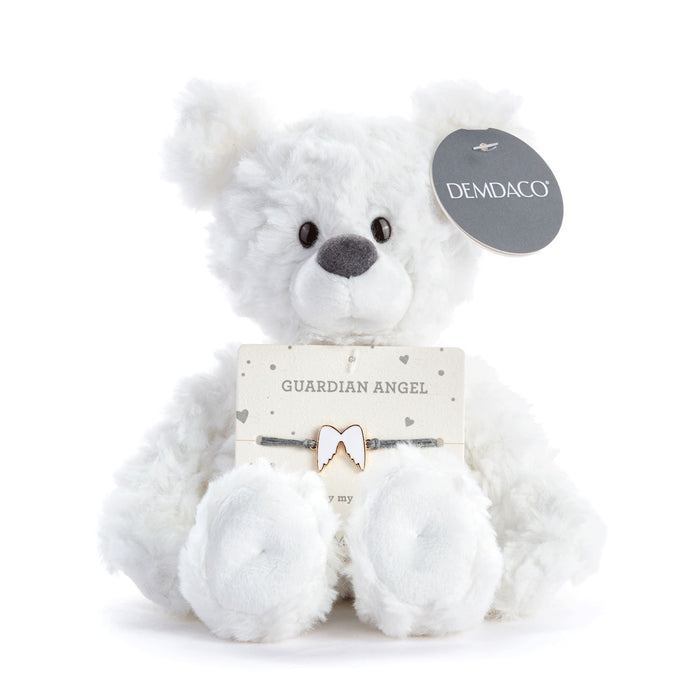 Plush Guardian Angel White Bear