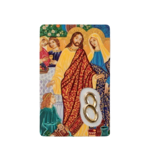 MARRIAGE - INTERTWINED RINGS MEDAL ON PRAYER CARD