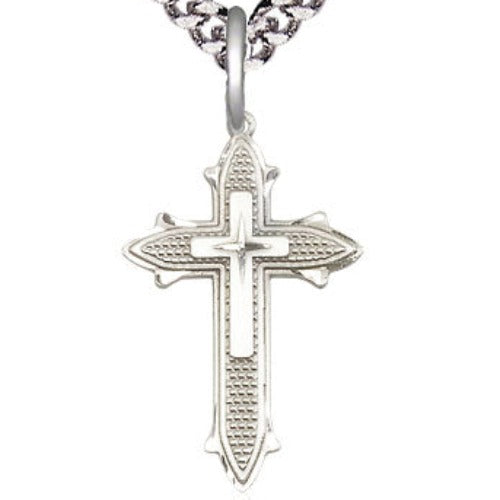 Cross in Cross Sterling Silver on 18" Chain
