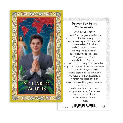 Holy Card Prayer for St Carlo Acutis Paper