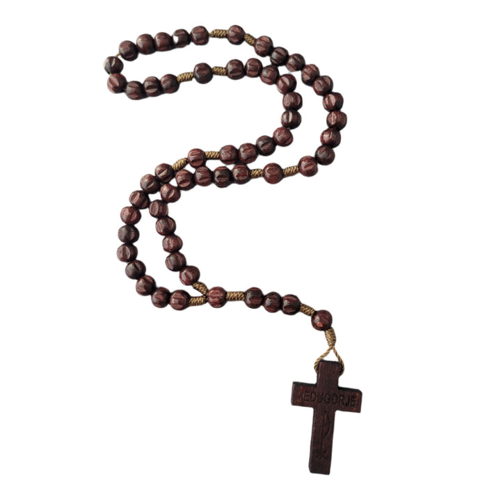 Rosary From Medjugorje Small Dark Wood Beads