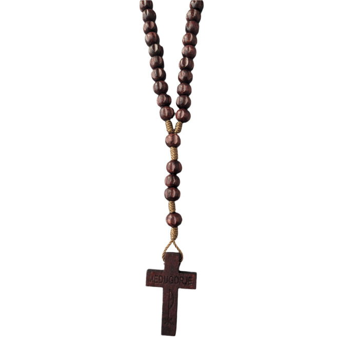Rosary From Medjugorje Small Dark Wood Beads