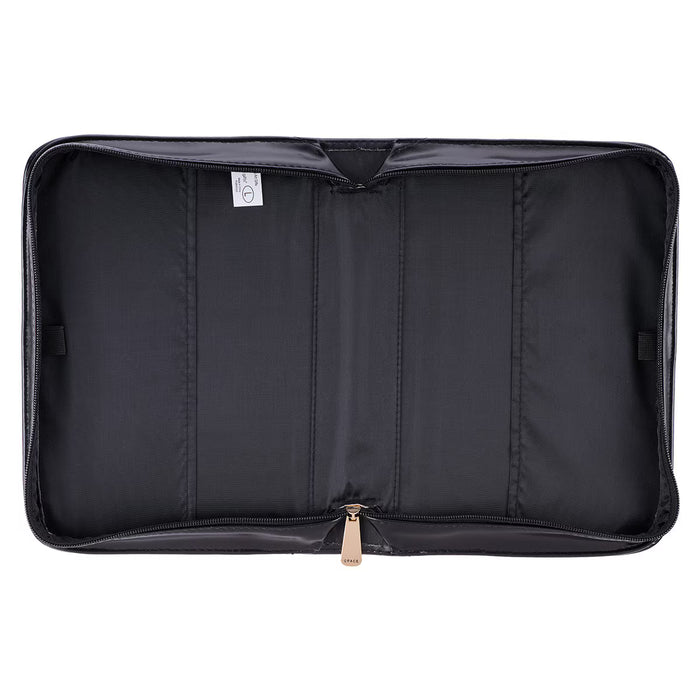 Bible Cover (M) "Blessed" Black Croc Faux Leather