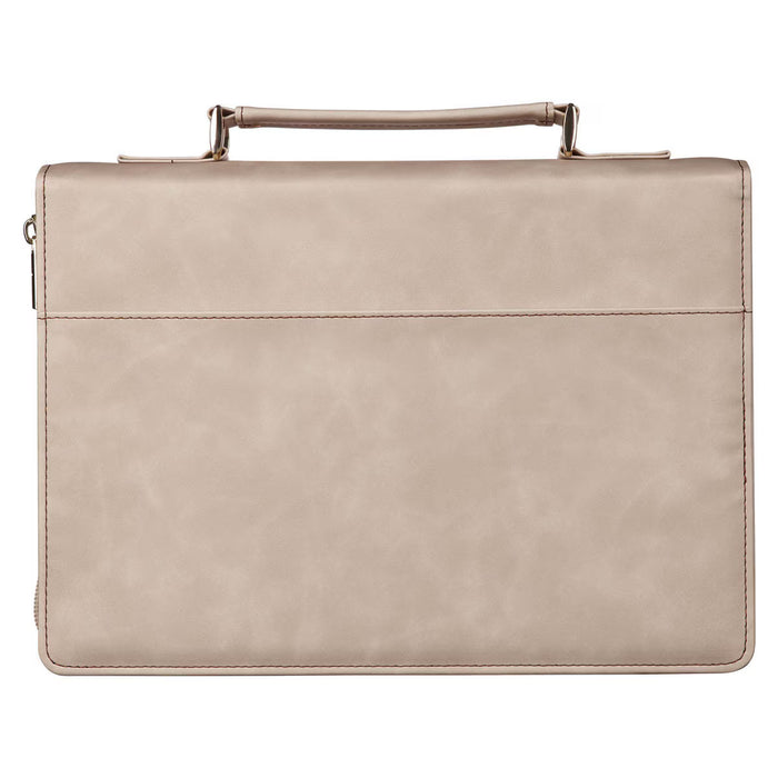 Bible Cover (M) "Everything Beautiful" Taupe Faux Leather