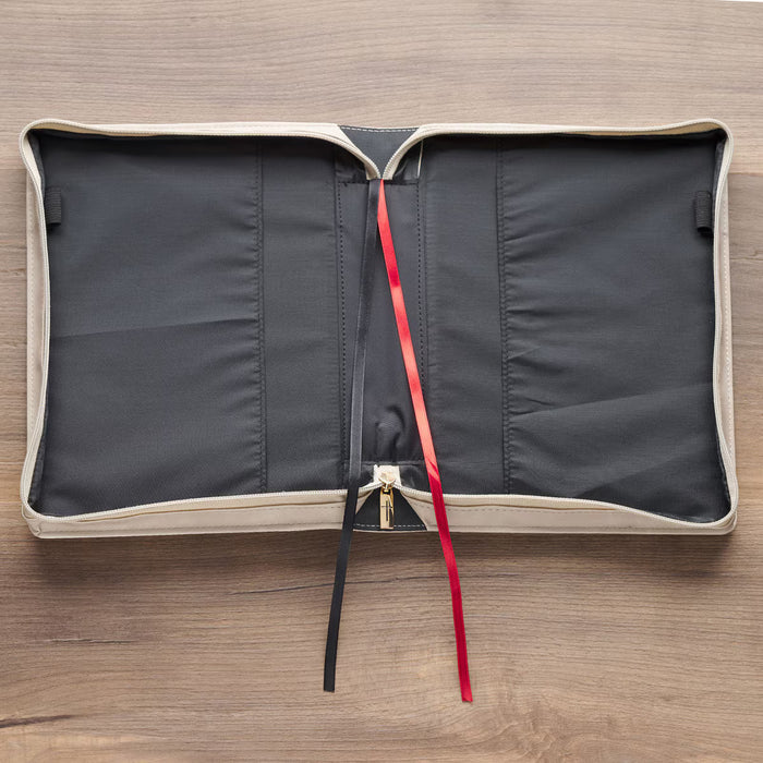 Bible Cover (M) "Everything Beautiful" Taupe Faux Leather
