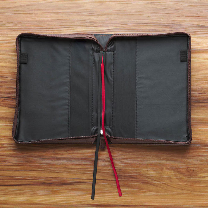 Bible Cover (M) "Faith" Burnt Chestnut Faux Leather