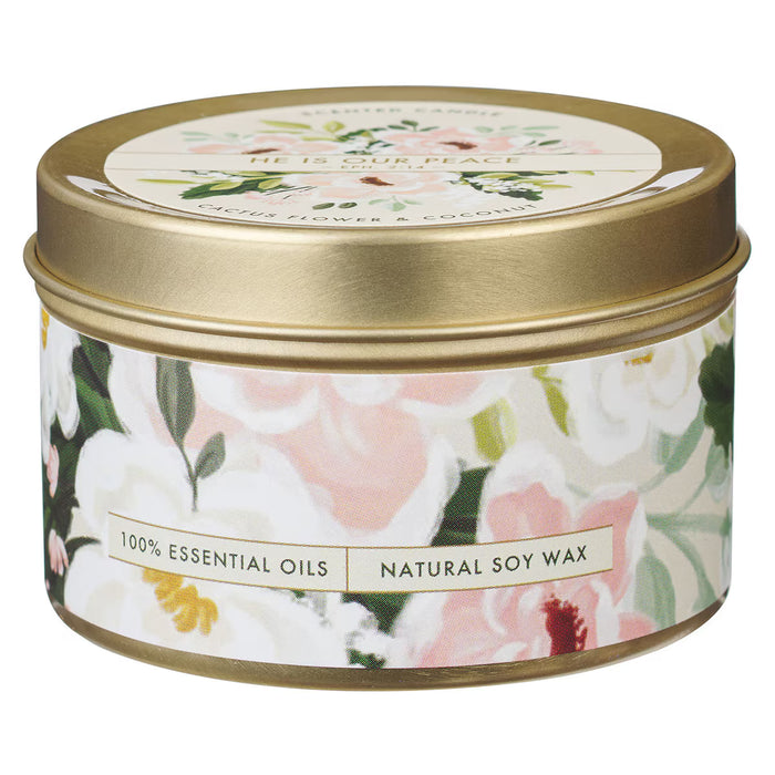 Scented Candle "He Is Our Peace" Cactus Flower and Coconut