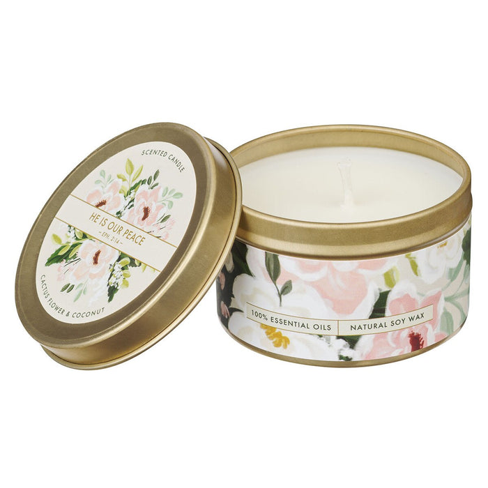 Scented Candle "He Is Our Peace" Cactus Flower and Coconut