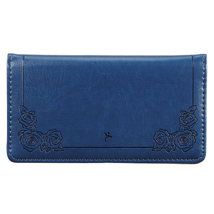 Checkbook Cover "Be Still & Know" Navy Blue