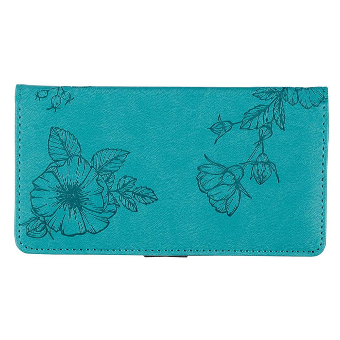 Checkbook Cover "Strength & Dignity" Teal