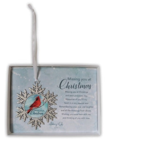 Ornament "Missing You at Christmas" with Cardinal