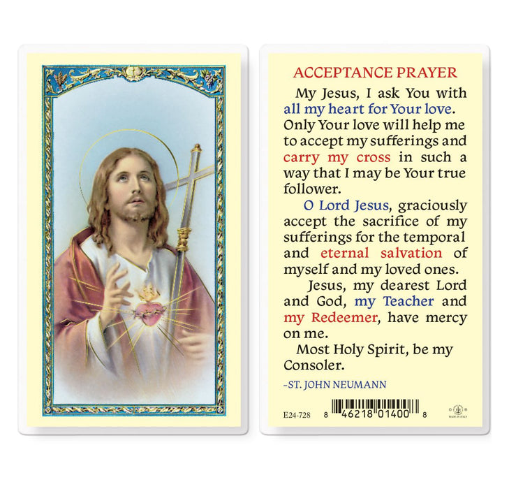Acceptance Prayer (suffering) Holy Card