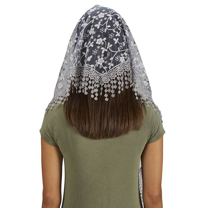 Gray Chapel Veil with Tassels